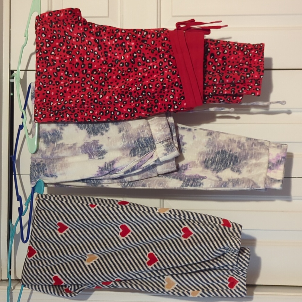 Set of three soft women's pajama bottoms